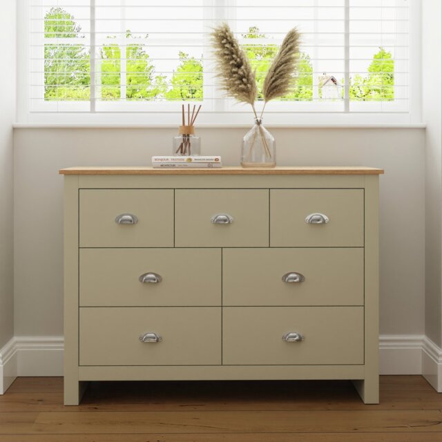 GFW Lancaster 7 Drawer Chest - Cream - image 1