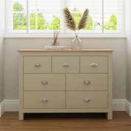 GFW Lancaster 7 Drawer Chest - Cream - thumbnail 1