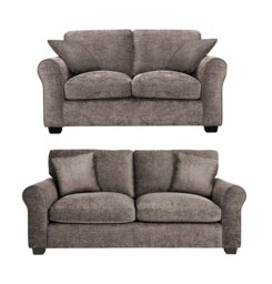 Argos Home Taylor Fabric 2 Seater & 3 Seater Sofa - Mink - thumbnail 1