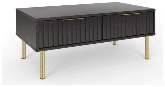 GFW Nervata 2 Drawer Coffee Table - Black - image 1