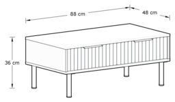 GFW Nervata 2 Drawer Coffee Table - Black - thumbnail 2