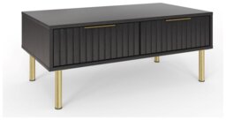 GFW Nervata 2 Drawer Coffee Table - Black - thumbnail 1