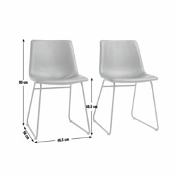 Habitat Joey Pair of Faux Leather Dining Chairs - Black - thumbnail 2
