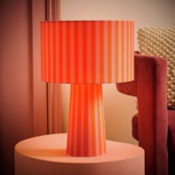 ValueLights Thorley Fabric LED Stripe Table Lamp - Orange - thumbnail 2