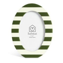 """Habitat Striped Oval Green Resin Picture Frame - 4x6""""""" - thumbnail 2