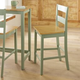Argos Home Chicago Solid Wood Bar Stool - Sage Green - thumbnail 1