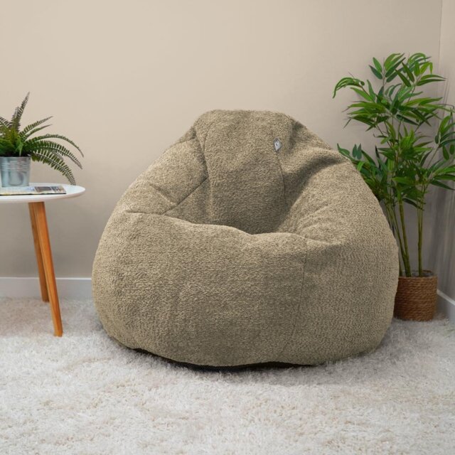 rucomfy Fabric Snug Slouchbag Beanbag - Light Brown - image 1