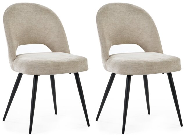 Julian Bowen Ella Pair of Fabric Dining Chairs - Cream - image 1