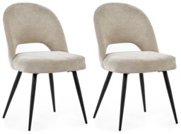 Julian Bowen Ella Pair of Fabric Dining Chairs - Cream