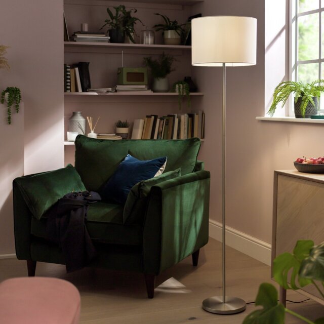 Argos Home Satin Stick Floor Lamp - Super White - image 1