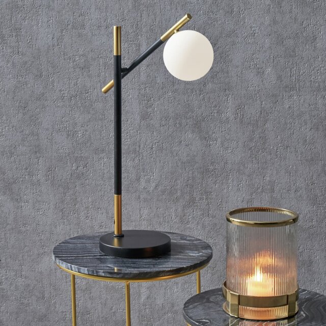 Pacific Wanda Metal Orb Table Lamp - Black & White - image 1