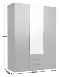 Argos Home Hallingford 3 Door 3 Drawer Wardrobe-White Gloss - thumbnail 2