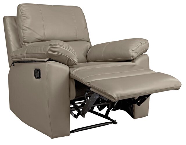Argos Home Toby Faux Leather Manual Recliner Chair - Grey - image 1