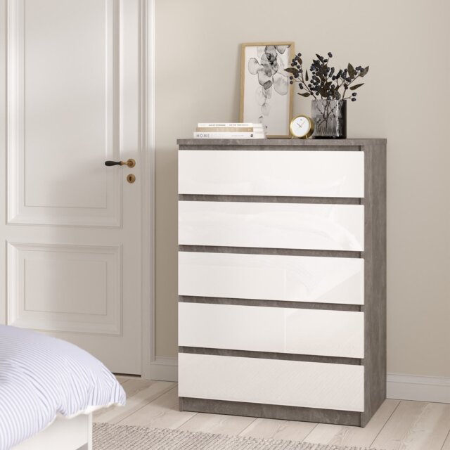 Furniture To Go Naia 5 Drawers Chest - Grey - image 1