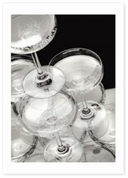 East End Prints Champagne Black & White Art Print - A2 - thumbnail 2
