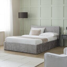 Argos Home Heathdon Double End Lift Ottoman Bed - Silver - thumbnail 1