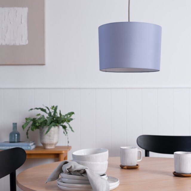 Argos Home Light Blue Easy Fit Drum Lampshade - 30cm