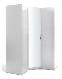 Habitat Munich Corner 3 Door Mirror Panellled Wardrobe-White - thumbnail 1