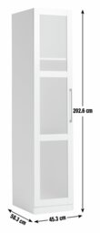 Habitat Hamburg Panelled Glass 1Door Wardrobe-Dark Grey - thumbnail 2