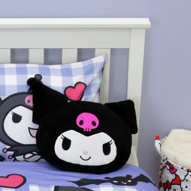 Hello Kitty Kuromi Shaped Cushion Black - 33x40cm - image 1
