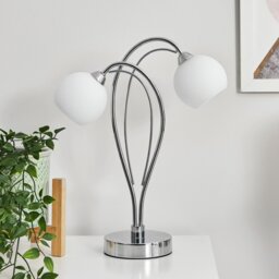 BHS Acacia Table Lamp - Silver - thumbnail 1