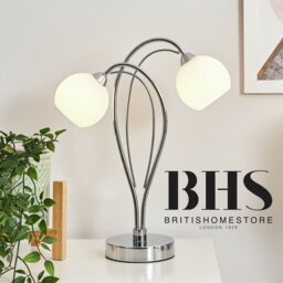 BHS Acacia Table Lamp - Silver - thumbnail 2