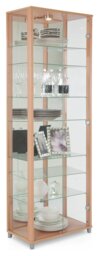 Argos Home 7 Shelf Glass Wide Display Cabinet - Beech Effect - thumbnail 1