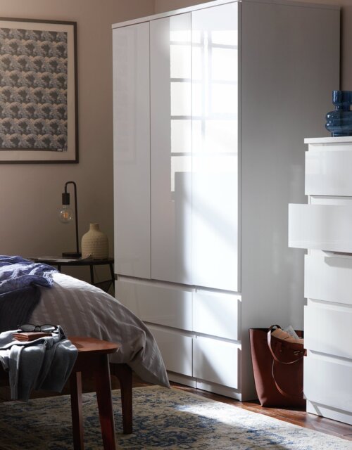 Argos Home Jenson 3 Door 4 Drawer Wardrobe - Matte White - image 1
