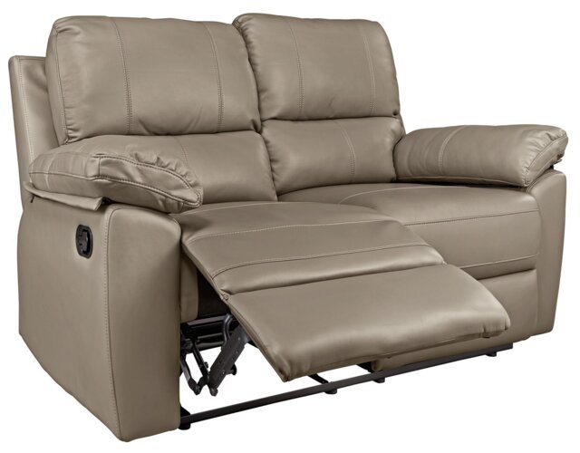 Argos Home Toby Faux Leather 2 Seater Recliner Sofa - Grey - image 1