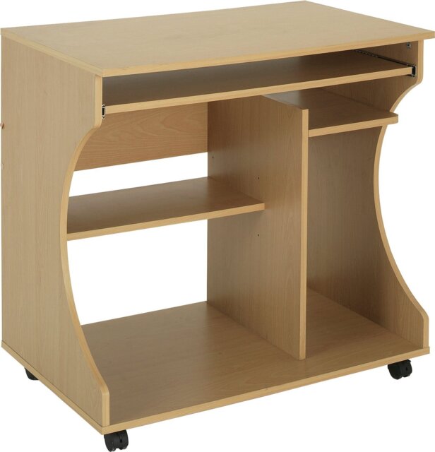 Argos Home Workstation Office Desk - Beech Effect - image 1