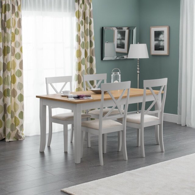 Julian Bowen Davenport Grey Dining Table & 4 Grey Chairs - image 1