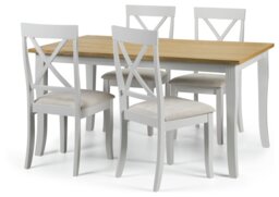 Julian Bowen Davenport Grey Dining Table & 4 Grey Chairs - thumbnail 2