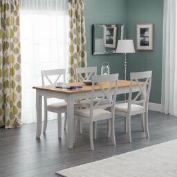 Julian Bowen Davenport Grey Dining Table & 4 Grey Chairs - thumbnail 1