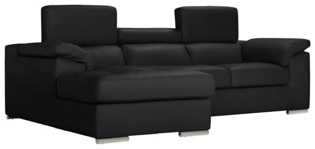 Argos Home Valencia Left Hand Corner Chaise Sofa - Black - image 1
