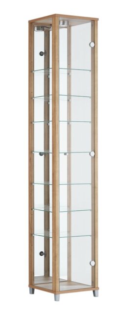 Argos Home 7 Shelf Glass Tall Display Cabinet - Natural - image 1