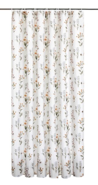 Argos Home Bee Print Shower Curtain - White - image 1