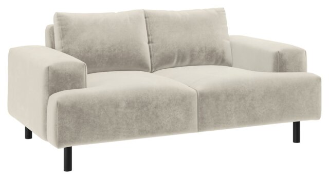 Habitat Julien Velvet 2 Seater Sofa - Natural - image 1