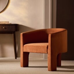Argos Home Lazlo Velvet Chair - Orange - thumbnail 2