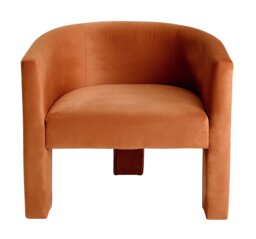 Argos Home Lazlo Velvet Chair - Orange - thumbnail 1