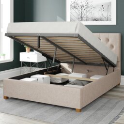 Aspire Olivier Twill Kingsize Ottoman Bedframe - Natural - thumbnail 2