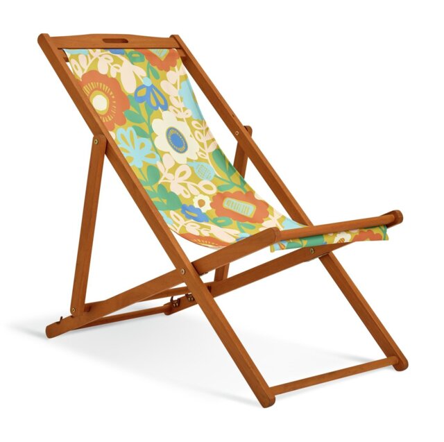 Habitat x Scion Folding Wooden Garden Deck Chair - Kukkia - image 1