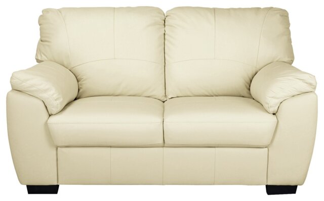 Argos Home Milano Leather 2 Seater Sofa - Ivory - image 1