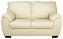 Argos Home Milano Leather 2 Seater Sofa - Ivory - thumbnail 1
