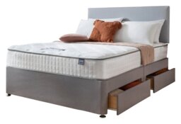 Silentnight Memory Small Double 4 Drawer Divan Bed - Grey - thumbnail 1