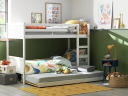 Habitat Detachable Bunk Bed, Trundle & 3 Mattresses-White - thumbnail 2