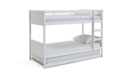 Habitat Detachable Bunk Bed, Trundle & 3 Mattresses-White - thumbnail 1