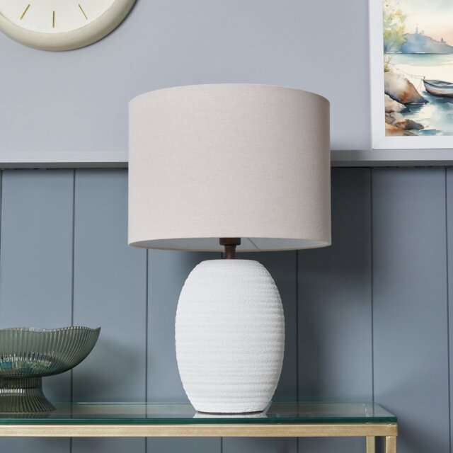 BHS Hive Ceramic Table Lamp - Cream - image 1