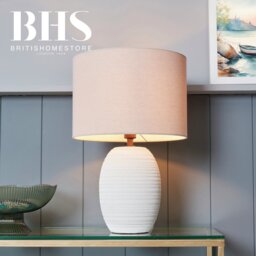 BHS Hive Ceramic Table Lamp - Cream - thumbnail 2