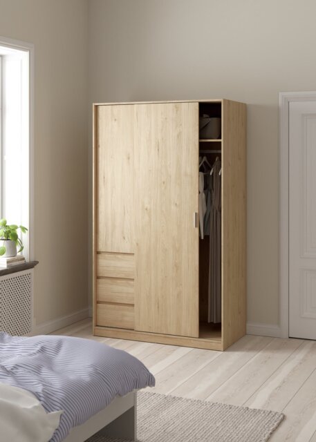 Tvilum Naia 2 Door 3 Drawer Wardrobe - Oak - image 1