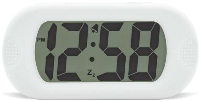 Acctim Silicone Digital LCD Alarm Clock - White - image 1
